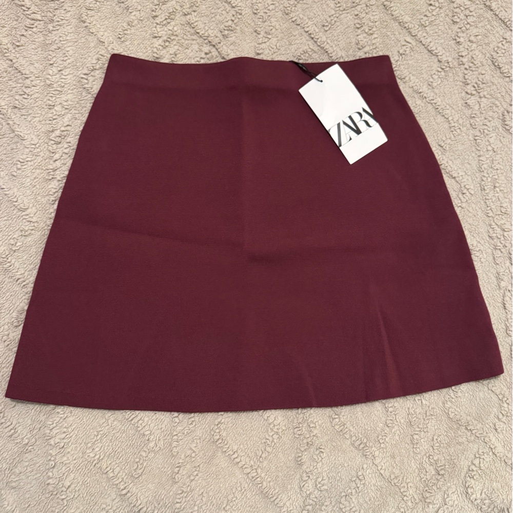Zara Women's Deep Red A-Line Skirt